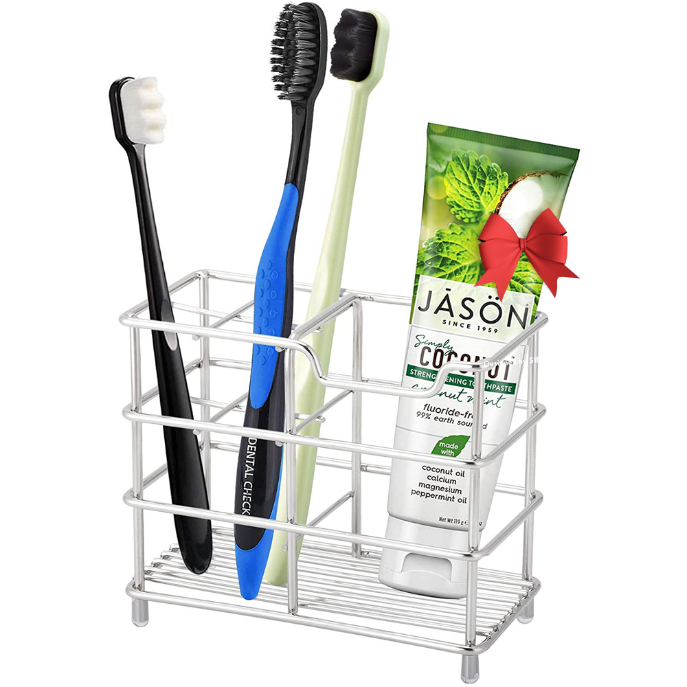 HKEEY Toothbrush Holder, Stainless Steel Multifunctional Tooth Brush
