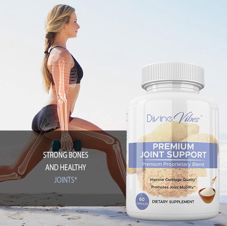 Divine Vibes Premium Joint Support Supplement - Glucosamine Sulfate, Chondroitin, MSM & Turmeric - Mobility & Cartilage Formula - 60 Capsules
