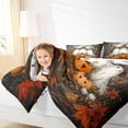 thumbnail image 3 of Manfei Kawaii Spooky Ghost 7-Piece Twin Bedding, Halloween Pumpkin Butterfly Bedding Comforter Set, Orange Black Gray,Reversible, 3 of 7