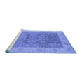 thumbnail image 2 of Ahgly Company Machine Washable Indoor Square Oriental Blue Traditional Area Rugs, 4' Square, 2 of 4