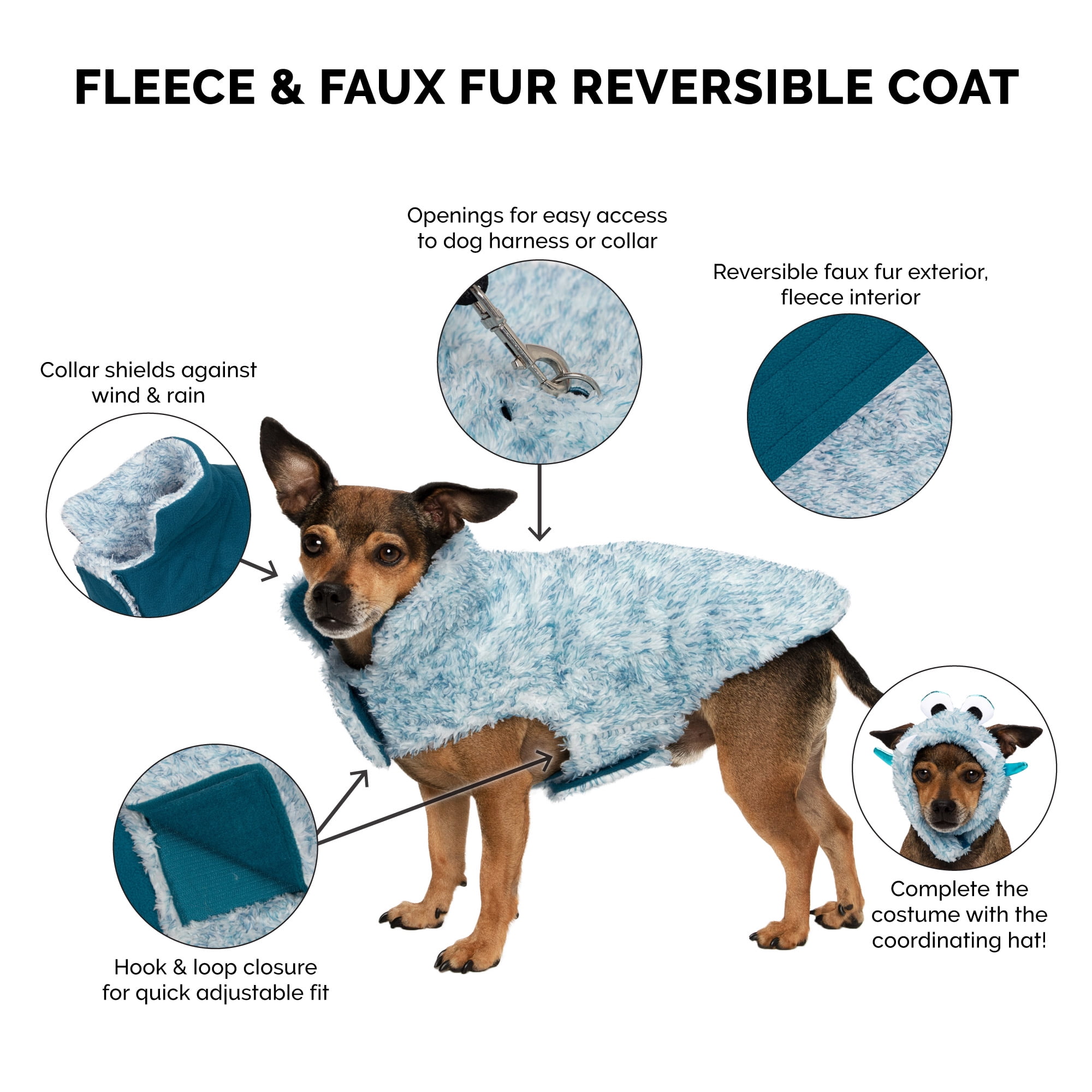 Furhaven X-Small Dog Coat Flex-Fit Reversible Sherpa & Plaid Fleece Jacket Washable - Cream/Red Ex FurHaven Flex-Fit Reversible Plush Faux Fur Dog Coat - Small