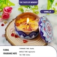 thumbnail image 5 of Moroccan Scented Candle Gift Set – 4 Aromatherapy Candles with Decorative Tins & Gift Box – Vanilla, Violet, Gardenia, Goji Tarocco Blood Orange – Home Fragrance & Gift for Women, 5 of 6