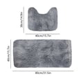 thumbnail image 2 of Linnome 2 Piece Mixed Color Bathroom Mat Set Extra Long Soft Water Absorption Non Slip Thick Washable for Toilet Shower, 2 of 6