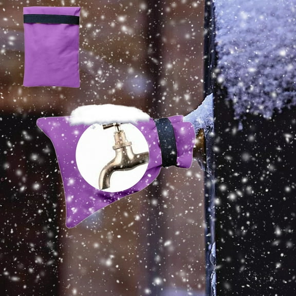 Under $1 GFHFHITJ Faucet Cover for Winter Outdoor Water Faucet Cover for Winter Freeze Protection Pipe Insulation Reusable Waterproof Spigot Cover(Purple,7.8×5.5")
