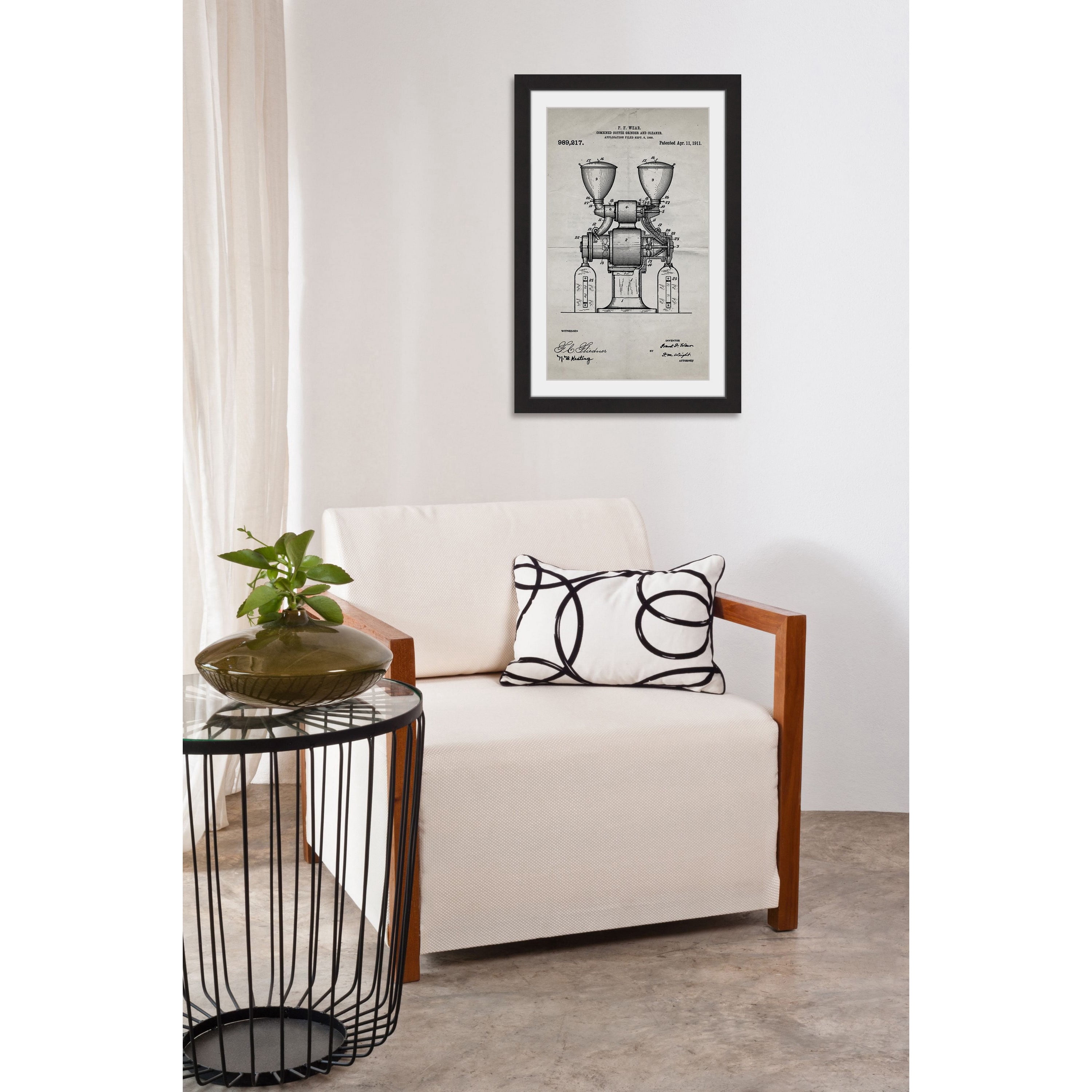 "Coffee Grinder 1911 Old Paper" Framed Painting Print