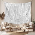 thumbnail image 2 of Geometric, Tapestry for Bedroom Wall Hanging Tapestry, Modern Abstract Stripes Mountain Line Art Ceiling Backdrop Tapestries Poster Blanket Wall Decor for Teens Room Living Room Dorm 59" x 79", 2 of 8