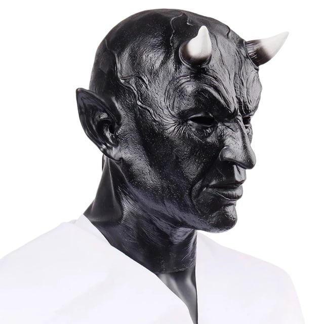 Máscara Látex Del Diablo Tocado Accesorios para Disfraz Halloween