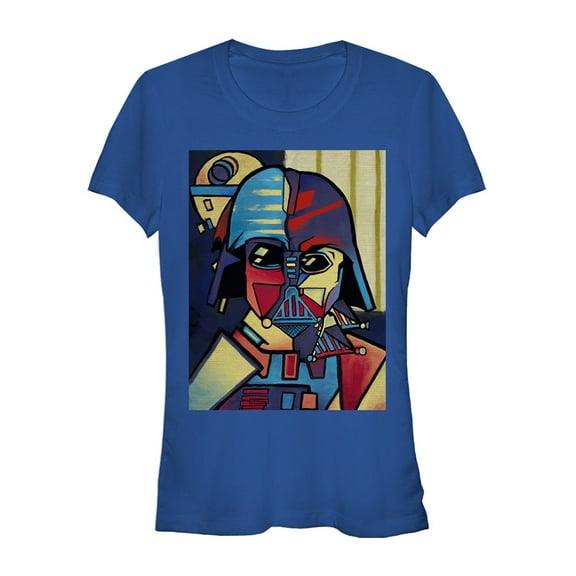 Junior's Star Wars Darth Vader Picasso  Graphic Tee Royal X Large