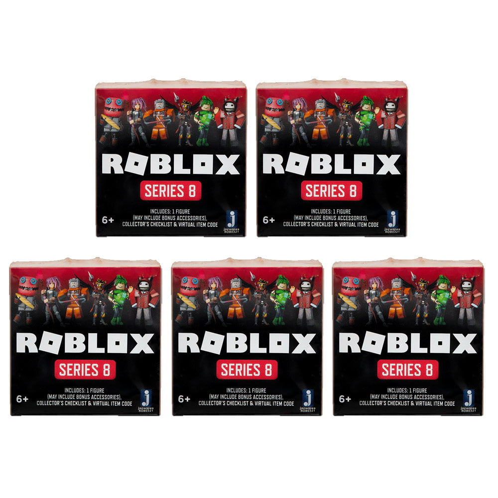 Jazwares Roblox Mystery Figures Series 8 Blind Boxes 5 Pack Lot Walmart Com Walmart Com - roblox series 8 virtual items
