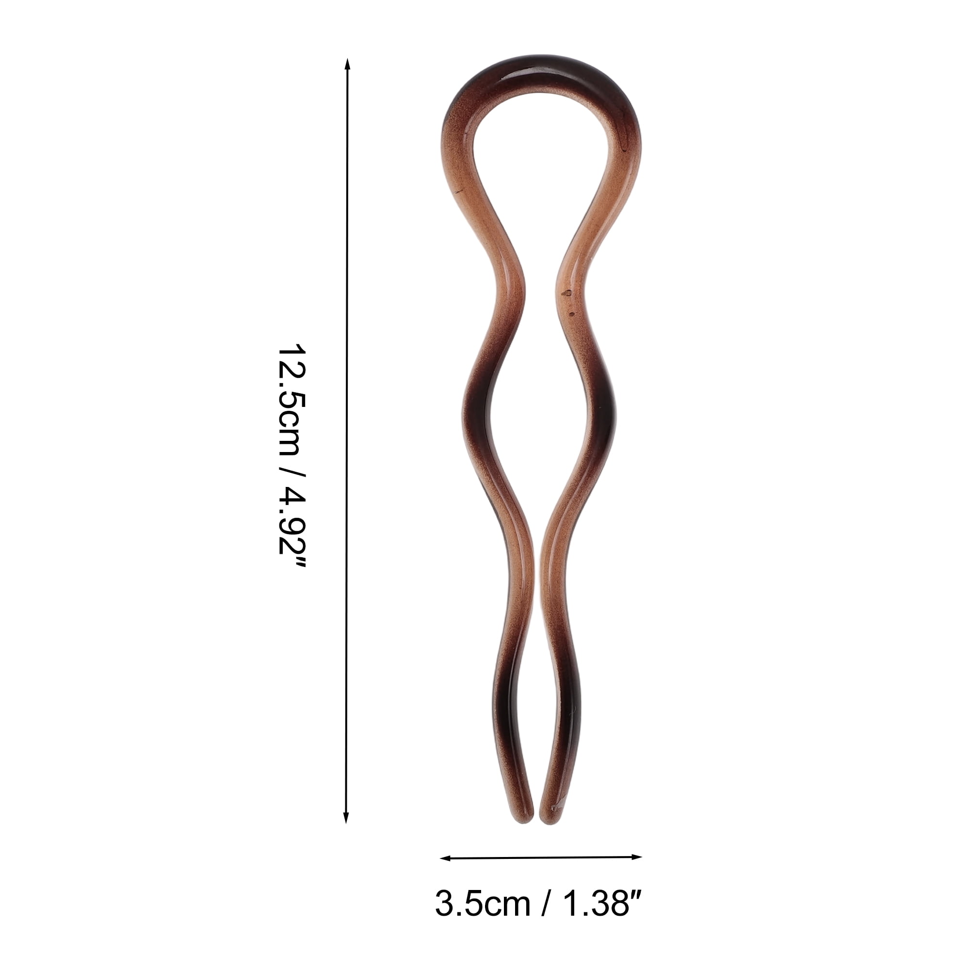 Unique Bargains U-shaped Hair Pin 4.92"x1.38" 1 Pc Brown, Dark Brown