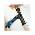 thumbnail image 6 of INSPIRE CHIC Women's Lace Up Half Finger Gloves Lace Elbow Length Arm Warmers Black and Blue Ribbon One Size, 6 of 6