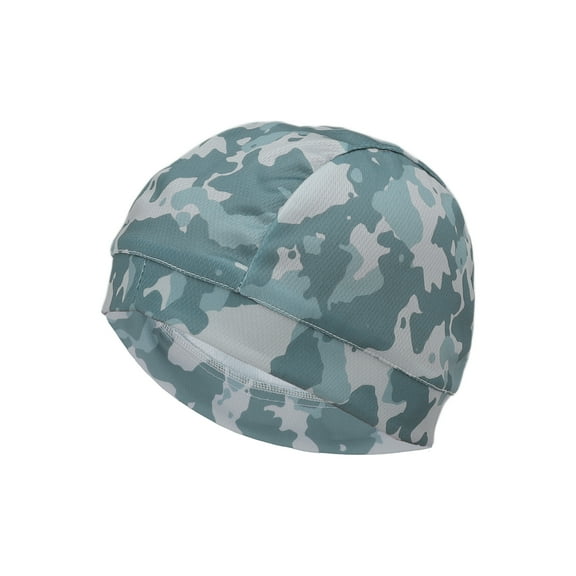 Unique Bargains Cycling Hat Sweat and Moisture Wicking Breathable Hard Hat Liner Camouflage Polyester Beige Gray Blue 26x17cm 1 Pcs