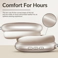 thumbnail image 2 of Mahipey Hybrid Active Noise Cancelling Headphones,60H Playtime Foldable Wireless Over Ear Bluetooth 5.4 Headphones,5 EQ Music Modes,Hi-Res Audio,Deep Bass,Breathable Leather Earpads,Gold, 2 of 7