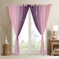 thumbnail image 3 of Erosebridal Pink and Purple Curtains for Women Watercolor Gradient Curtains & Drapes, Geometric Abstract Blackout Curtains Wave Stripe Bedroom Curtains, Modern Aesthetic Window Treatments, 3 of 5