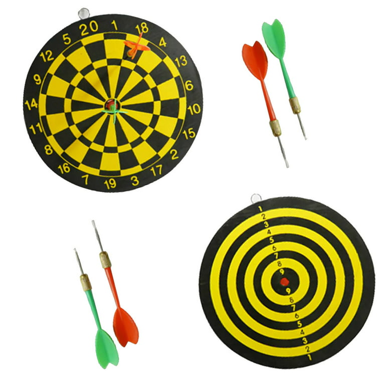 Dart Board Set,double-sided 15 Inch Dartboard Game With 6 Brass-plastic  Darts,man Cave Stuff For Adults,bars,arcades,billiard Rooms,family Leisure  Spo