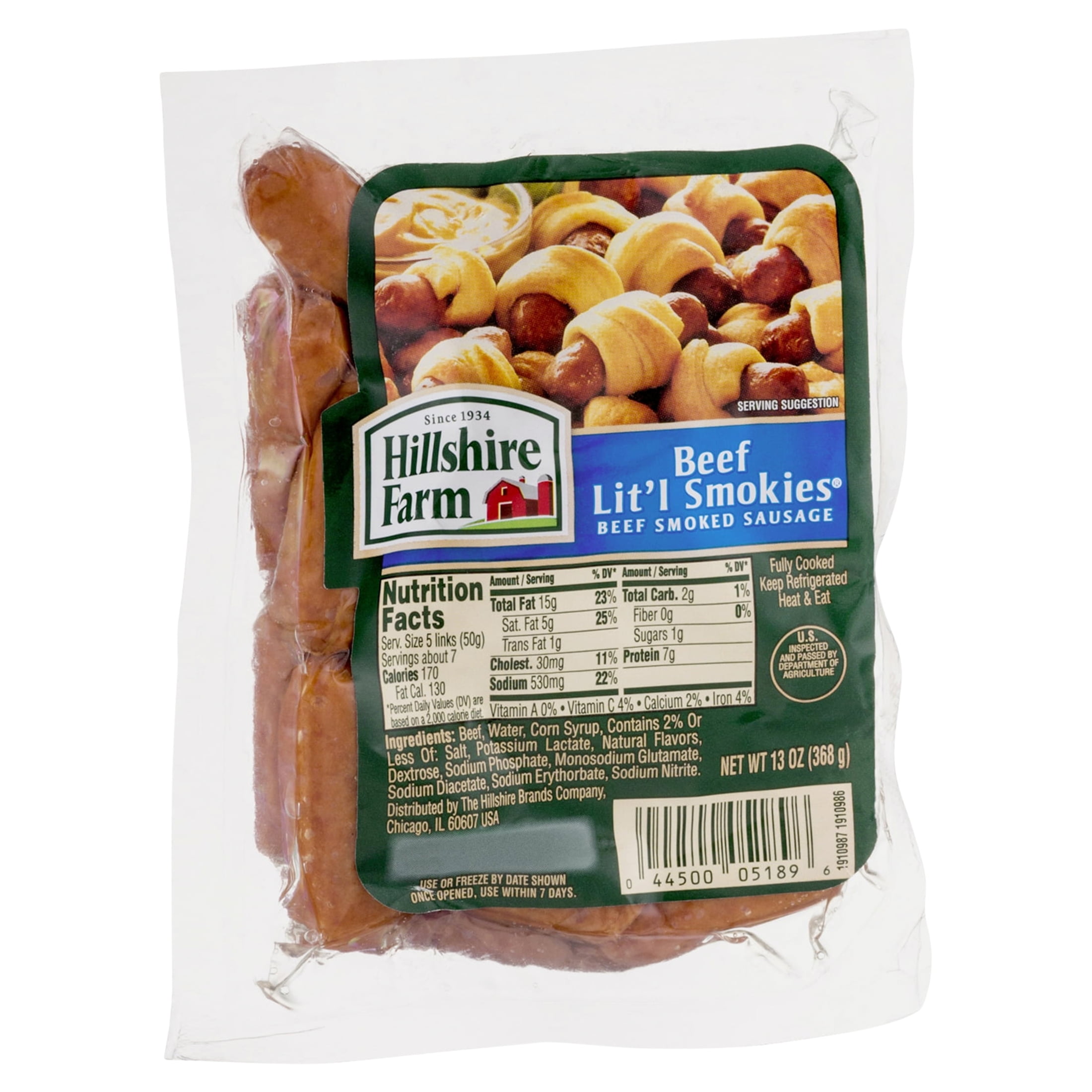 Hillshire Farm, Beef Lit'l Smokies, Beef Smoked, Sausage, 13 OZ (368 g)