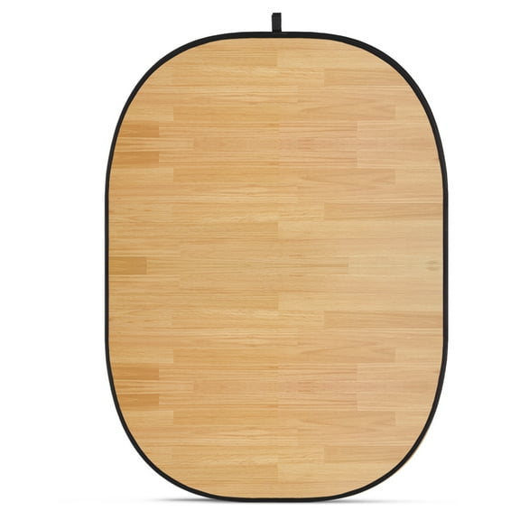 Glow CBA-WW0008 5x6.5' Fabric Collapsible Backdrop, Wooden Wall