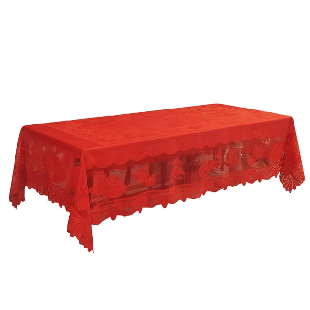 Christmas Tablecloth for Dining Table, Festive Decorative Table Cover, Reusable Home Kitchen Cloth for Holiday Party Or Daily Use