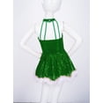 thumbnail image 5 of YiZYiF Kids Girls Christmas Santa Snowman Dance Dress Ballet Tutu Skirt Figure Skating Dancewear Green 8, 5 of 7