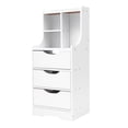 thumbnail image 6 of ToppiJoy Multifunctional Nightstand with 3 Drawers, Bedside Cabinet End Table with Storage Shelf for Bedroom Living Room White, 6 of 16