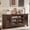 Walnut, variant on Buildhom 60" Farmhouse Sideboard with 4 Glass Doors & Wood Legs, Buffet Cabinet for Dining Room, Black