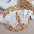 thumbnail image 4 of COMEET Wrist Cuffs, White Color Layered Lace Wrist Cuffs Decorative Sleeves Woman Sweater Shirt Flared Fake Sleeve Clothing Accessory, 4 of 16
