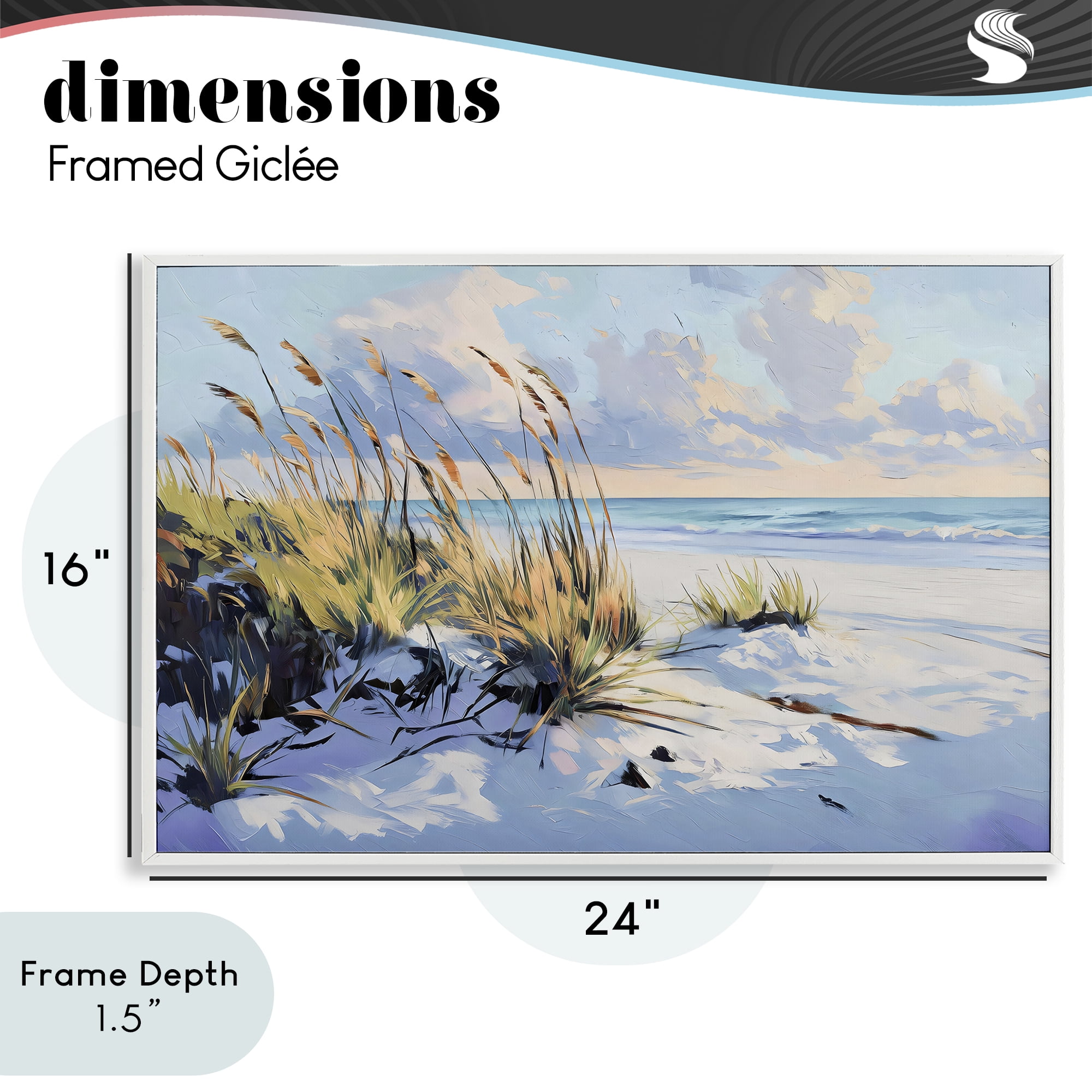 Stupell Industries Grassy Sand Dunes Beach White Framed Giclee Art, design by Gina Kelly