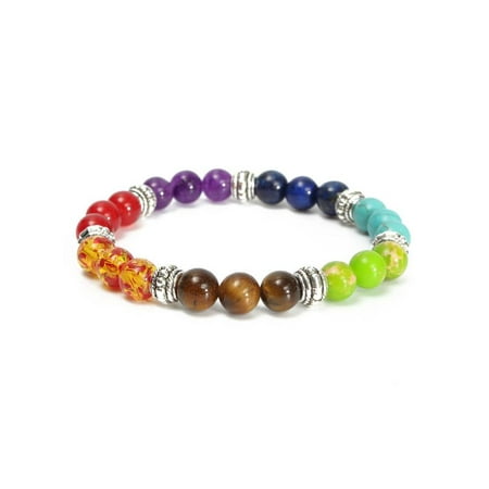 Chakra Crystal Gemstone - Ramadan Bracelet 8mm Crystal Beads 7 Chakra Healing Diffuser Reiki Gemstone Bracelet Jewelry Gift