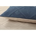 thumbnail image 5 of Lanco All Season Beige Navy Reversible Quilt Set With 2 Pillow Shams , King Size Diamond Pattern Bedspreads & Coverlet, 5 of 7