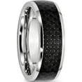 thumbnail image 4 of Cobalt Polished Black Carbon Fiber Inlay 8mm Band (Size 9) Made In China cc59-9, 4 of 5