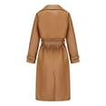 thumbnail image 3 of SWSMCLT Women's Vegan Leather Trench Coat Fall Single Breasted Outerwear Winter Slim Fit Long Coats Fashion Thick Knee Length Jackets Soft Umber 6, 3 of 5