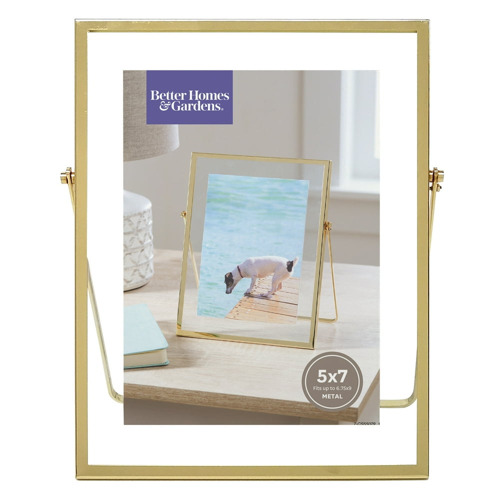 Better Homes & Gardens 5x7 Modern Gold Easel Picture Frame Walmart