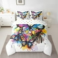 thumbnail image 2 of Butterfly 7 Piece Comforter Set Full Bed in a Bag,Rainbow Butterflies Bedding Sets Rustic Aesthetic Animal Sheet Set with Comforter,Watercolor Beetles Bed Set, 2 of 6