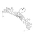 thumbnail image 3 of Tocado de corona de cisne de aleación con diamantes y perlas, accesorio para el cabello para novia, boda, corona de diamantes de imitación, joyería para el cabello (blanco), 3 of 5