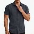 thumbnail image 6 of Yyuenw Linen Shirts for Men, Solid Color Slim Fit Short Sleeve Button Down Shirt, Casual Summer Top for Men, 6 of 9