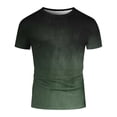 thumbnail image 4 of ZXLBBD Men T Shirts Gradient Color Crew Neck Workout Shirts Athletic Performance Comfort Fit Short Sleeve Tee for Gym Training Casual Summer Tshirts,Army Green,XS, 4 of 4
