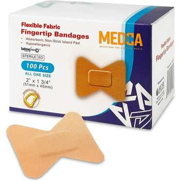 MEDca Flexible Fabric Finger Bandages, 100-Count, 2 in x 1.75 in
