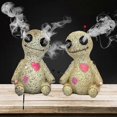 thumbnail image 1 of 2-Pack Right & Left Tilted Voodoo Doll Cone Burner Backflow Resin Incense Burner Holder, Smokes Out of Mouth Eyes, Perfect Desktop Decorations, 1 of 5