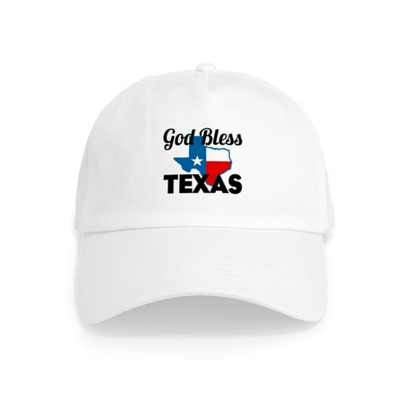 CafePress - God Bless Texas - Adjustable 100% Brushed Unisex Casual Cotton Baseball Cap, Beige, 1