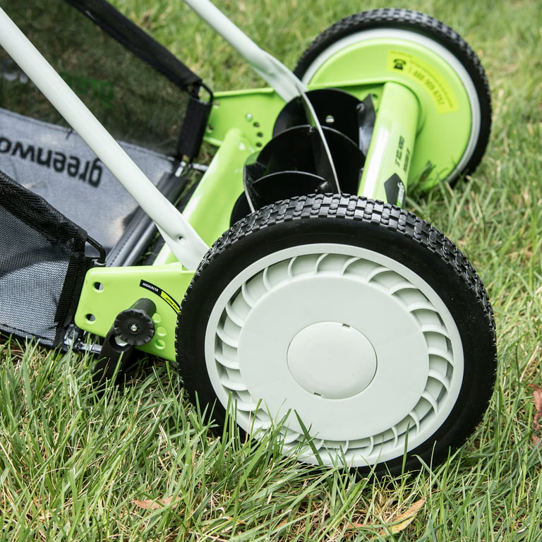 Greenworks 16 Cutting Width Reel Lawn Mower with Grass Catcher