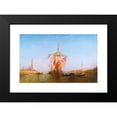 thumbnail image 2 of Félix Ziem 14x11 Black Modern Framed Museum Art Print Titled - Pavoise Boat on the Basin, Venice, 2 of 5
