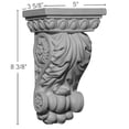 thumbnail image 4 of Ekena Millwork COR05X03X08AT 5-Inch L x 3 5/8-Inch P x 8 3/8-Inch H Attica Corbel, 4 of 4