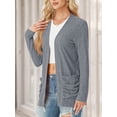 thumbnail image 3 of JWD Women's Cardigan Woolen Sweater Soft Comfortable Casual Lightweight With Pockets Dark Gray XL, 3 of 7