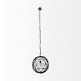 thumbnail image 2 of Maklaine Contemporary 18x18 Black Metal Triangular Orb Pendant Light, 2 of 8
