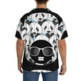 thumbnail image 5 of Disketp Men's Hawaiian Black Head Woman with Panda Hair Print Shirts Button Down Holiday Beach Shirts-XX-Large, 5 of 7