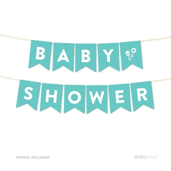Baby Shower Diamond Blue Boy Baby Shower Hanging Pennant Garland Party Banner