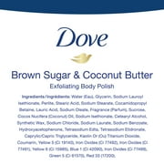Dove Exfoliating Body Polish Brown Sugar and Coconut Butter Body Scrub All Skin Type, 10.5 oz