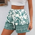 thumbnail image 5 of Ailaofu Women's High Waist Elastic Drawstring Wide Leg Shorts Fashion Summer Printed Casual Loose Beach Shorts, 5 of 5