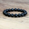thumbnail image 3 of K-KED Men 8mm Black Obsidian Healing Bracelet-Rainbow Eye Grounding Meditation Bangle-1 Pcs Lava Stone Bracelet, 3 of 9