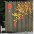 thumbnail image 4 of Ambesonne Oriental Shower Curtain, Autumn Tree Vintage Art, 69"Wx75"L, Orange Brown and Red, 4 of 5